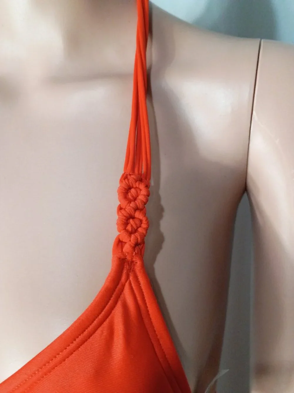 No boundaries boho orange soleil red bikini with macrame sides size XXS (00)